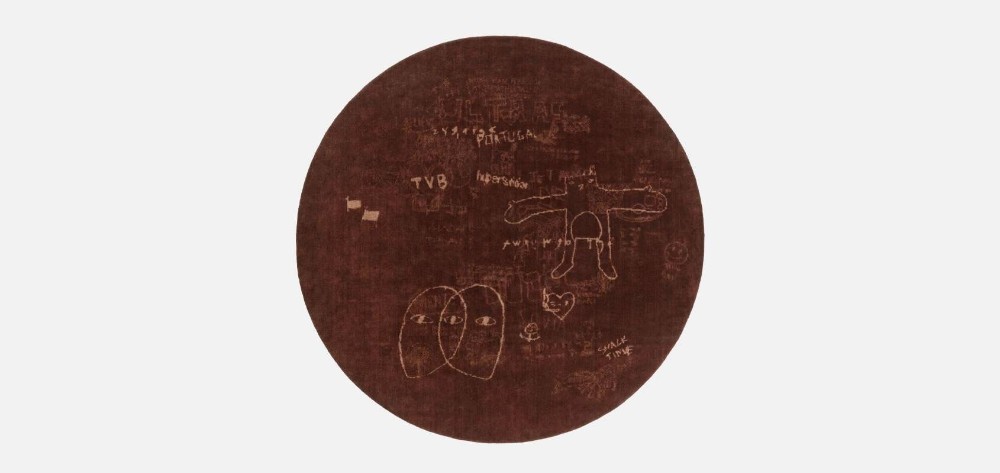 Hypercode Round Rug - Burnt Umber
