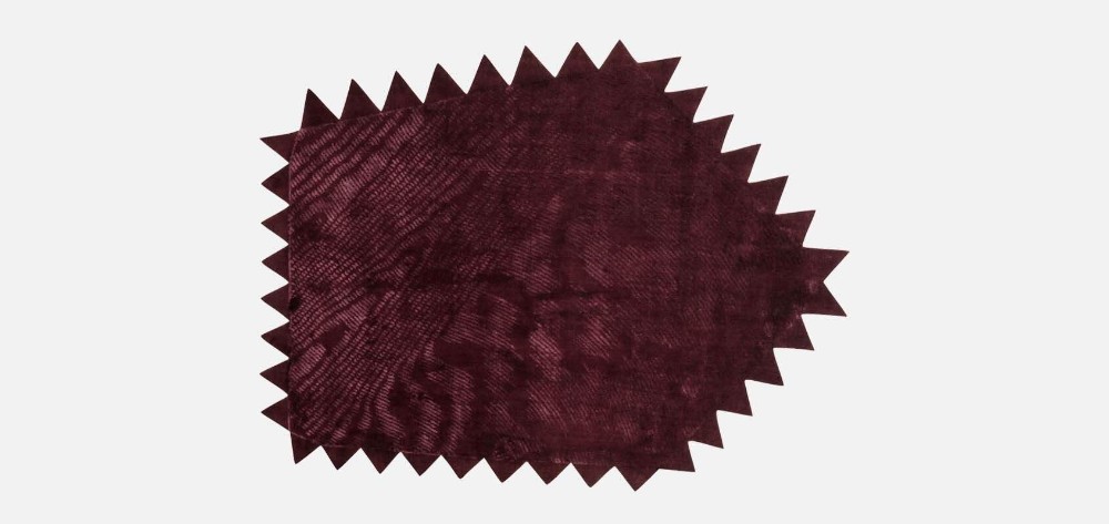 Moiré Zig Zag Burgundy Rug