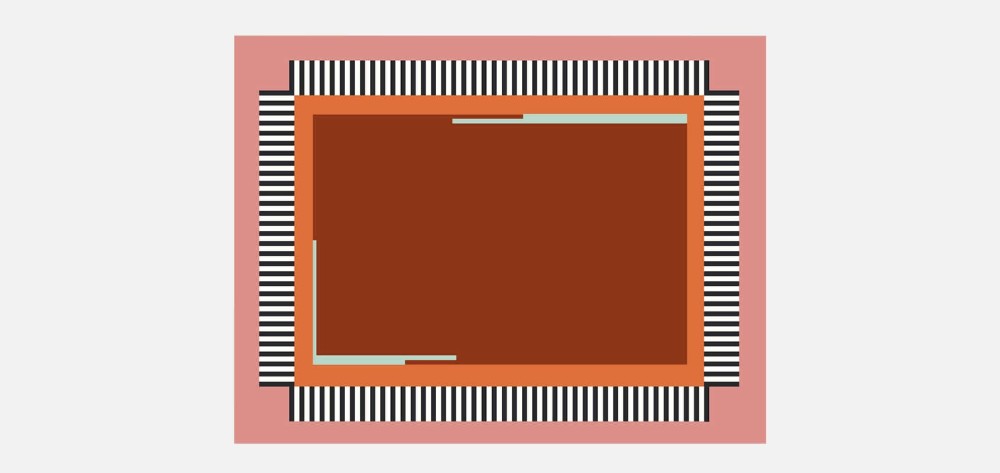 So Much Fun - Plein Cadre Lignes Rug - Rouille