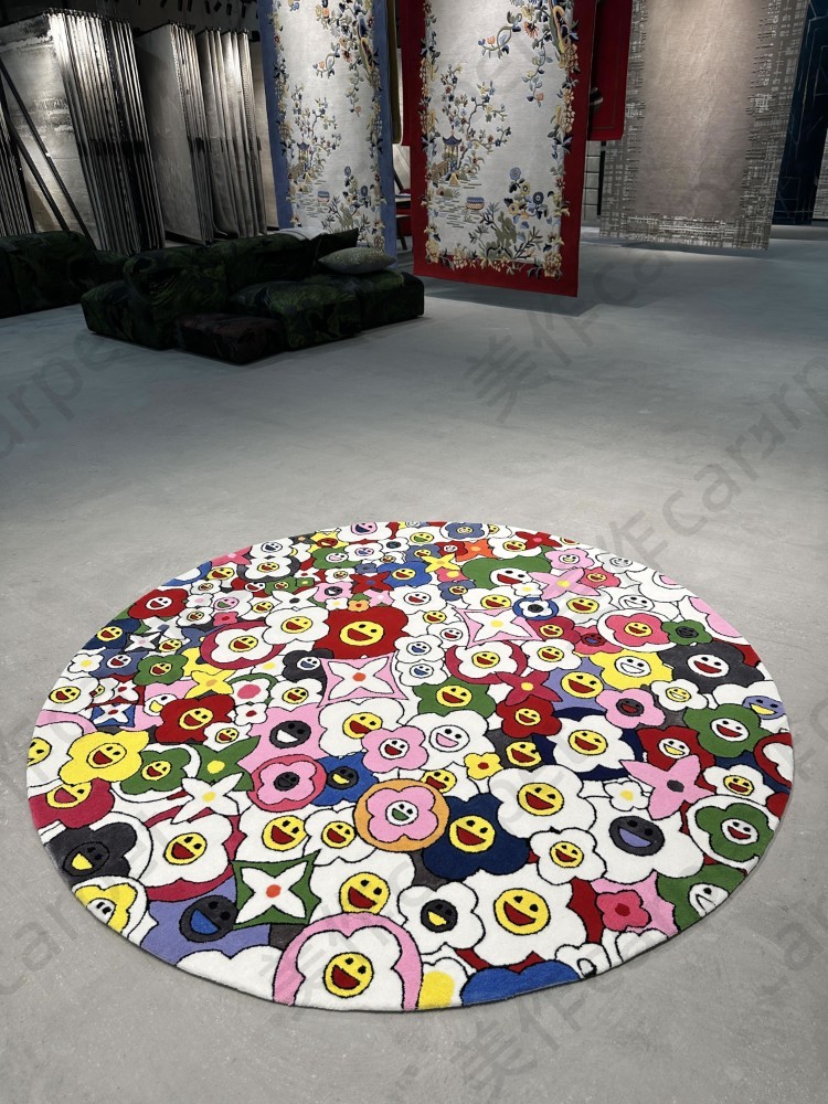 Designer round rug